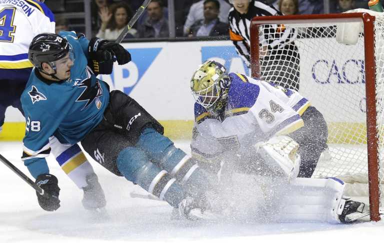 Boedker scores on power play in Sharks' 2-0 win over Blues