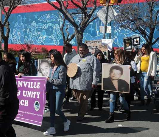 Hundreds march in peace rally