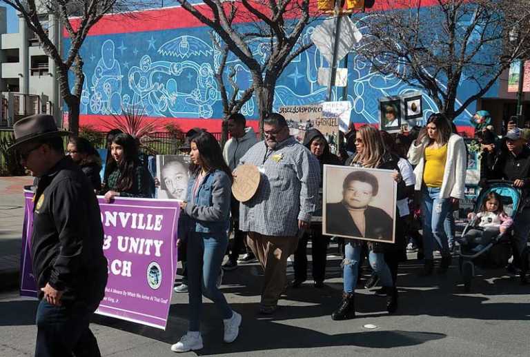 Hundreds march in peace rally