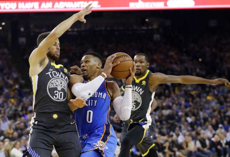 Westbrook, George lead Thunder rout of Durant, Warriors