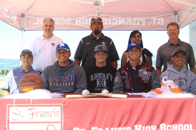 St. Francis High quintet signs letters of intent