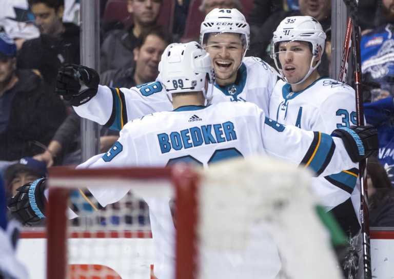 Meier scores winner as Sharks beat Canucks 5-3