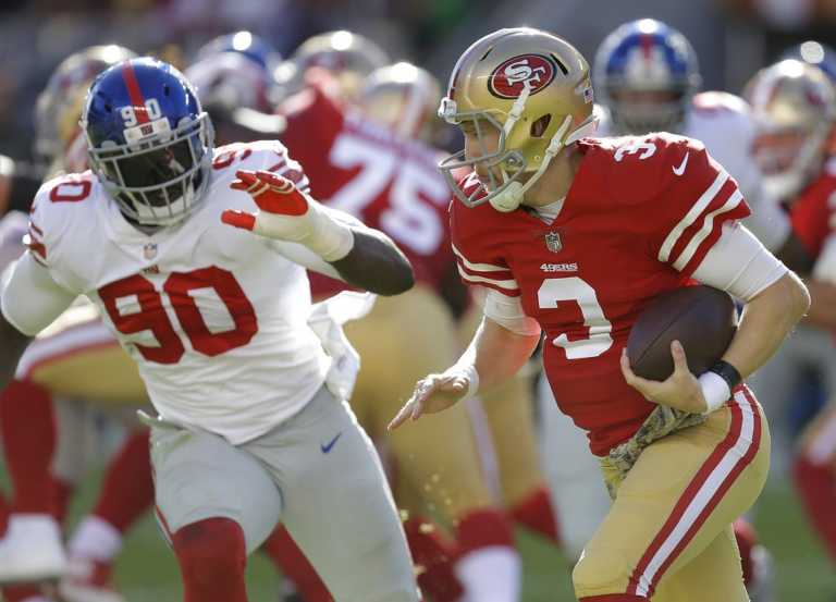 Beathard leads 49ers past Giants 31-21 for 1st win of season