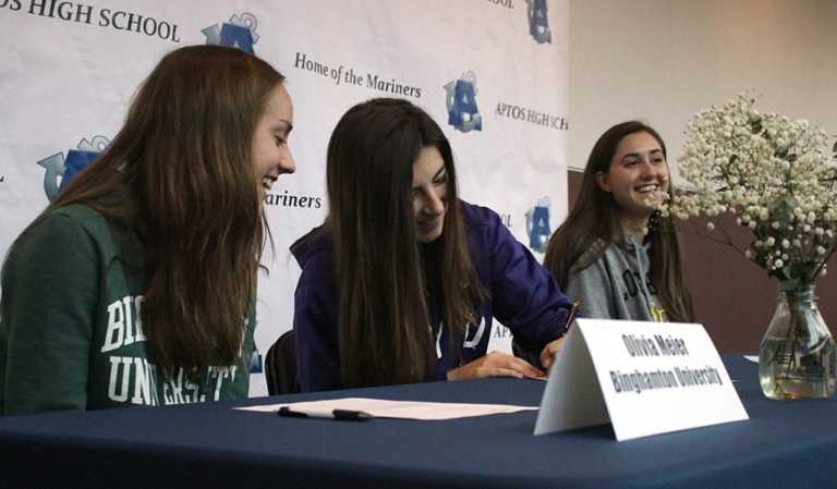 Aptos celebrates trio of athletes signing letters of intent