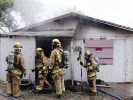 Abandoned building catches fire