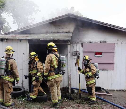 Abandoned building catches fire