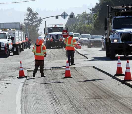 Riverside Drive work underway