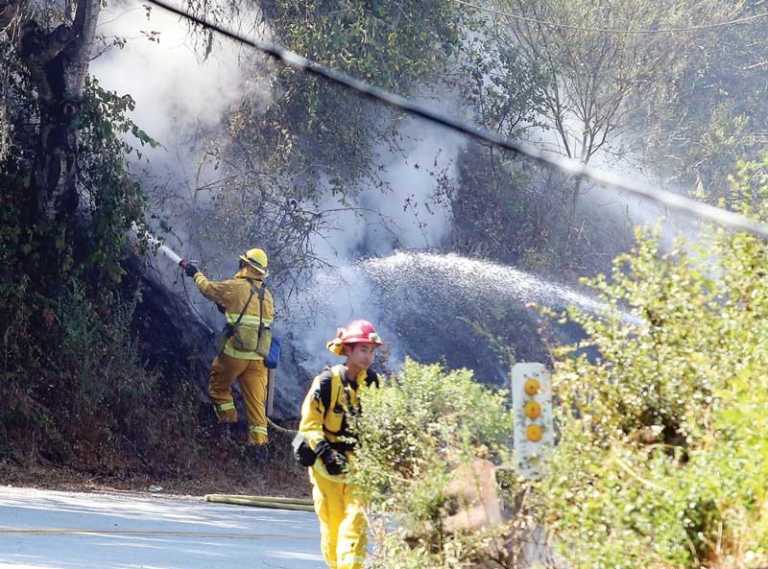 Crash triggers wild land fires in Larkin Valley