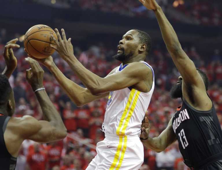 National Roundup, 5/15: Durant's 37 lead Warriors over Rockets 119-106