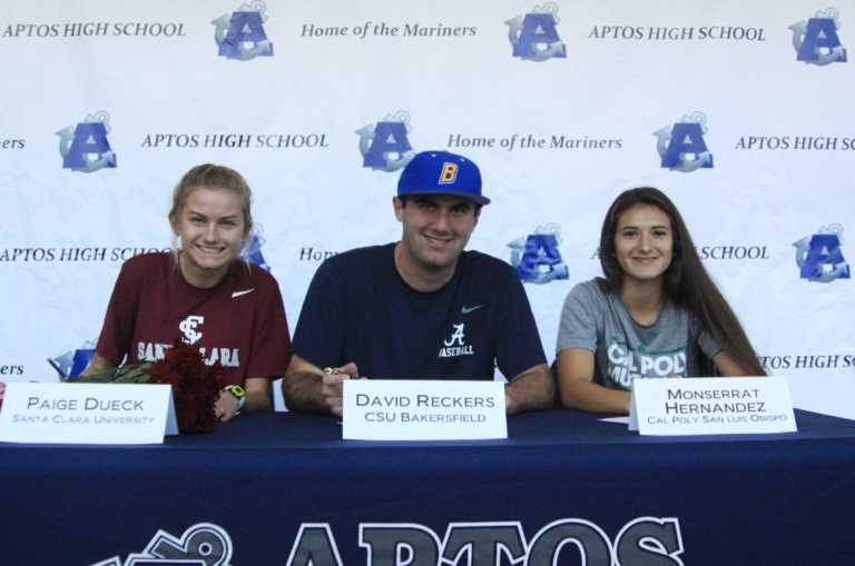 HS Sports: Aptos' Reckers, Dueck, Hernandez Marquez ink letters to D1 programs