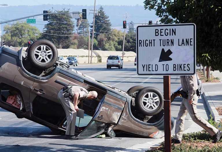 PHOTO: SUV rolls over on Green Valley Road