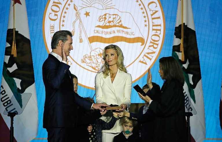 Newsom sworn in as state's 40th governor