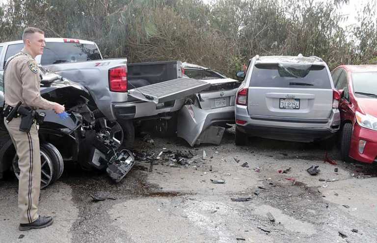 Fleeing felon causes seven-vehicle crash