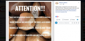 Rebecca's Bakery COVID-19