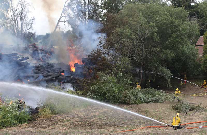 Photo Fire burns near Pacific Firewood Lumber The Pajaronian