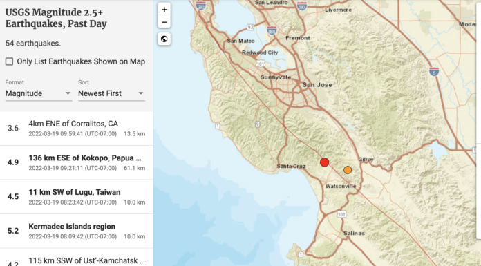 watsonville earthquake