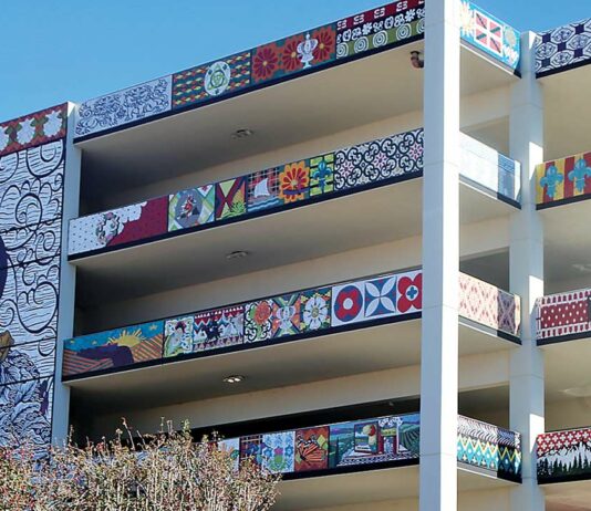 PHOTO: Mosaic grows on downtown Watsonville parking garage watsonville brillante downtown parking garage