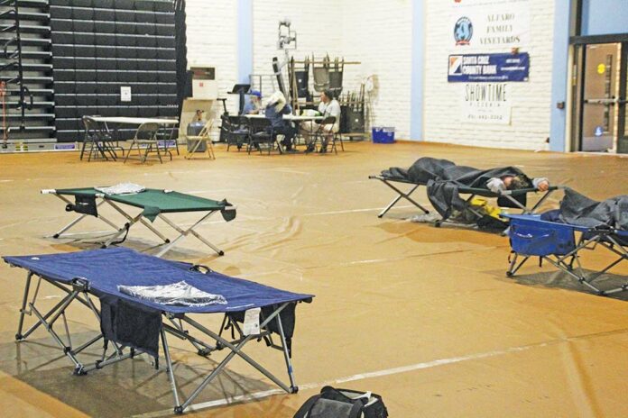 cabrillo college emergency shelter gymnasium
