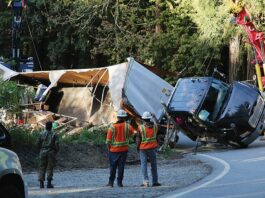 highway 152 hecker pass big rig flip