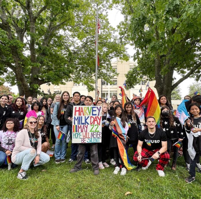 Pajaro Valley Unified School District Harvey milk day pride flag raising