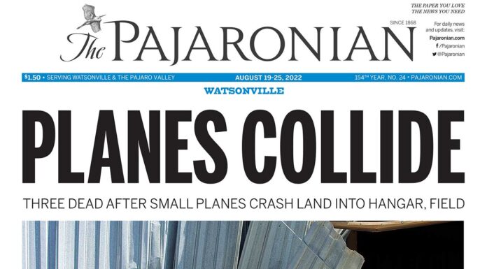 pajaronian front page planes collide