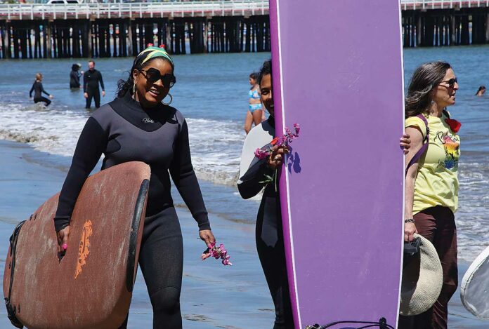 paddle out Juneteenth Cowell's beach