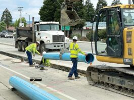 south green valley road water main work