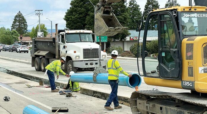 south green valley road water main work