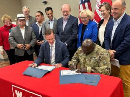 pajaro river levee signing zach friend major shantel glass