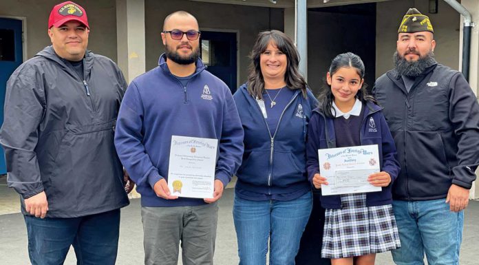 Veterans of Foreign Wars Post 1716 student teacher award