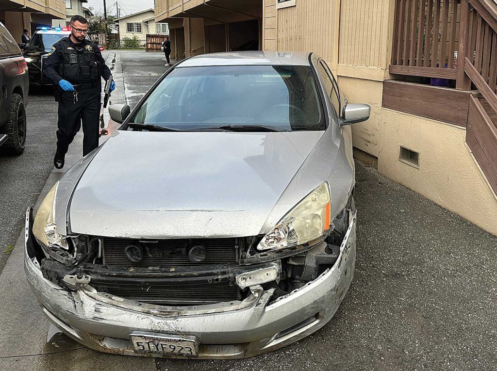 Image for display with article titled PHOTO: Stolen car recovered following chase in Watsonville