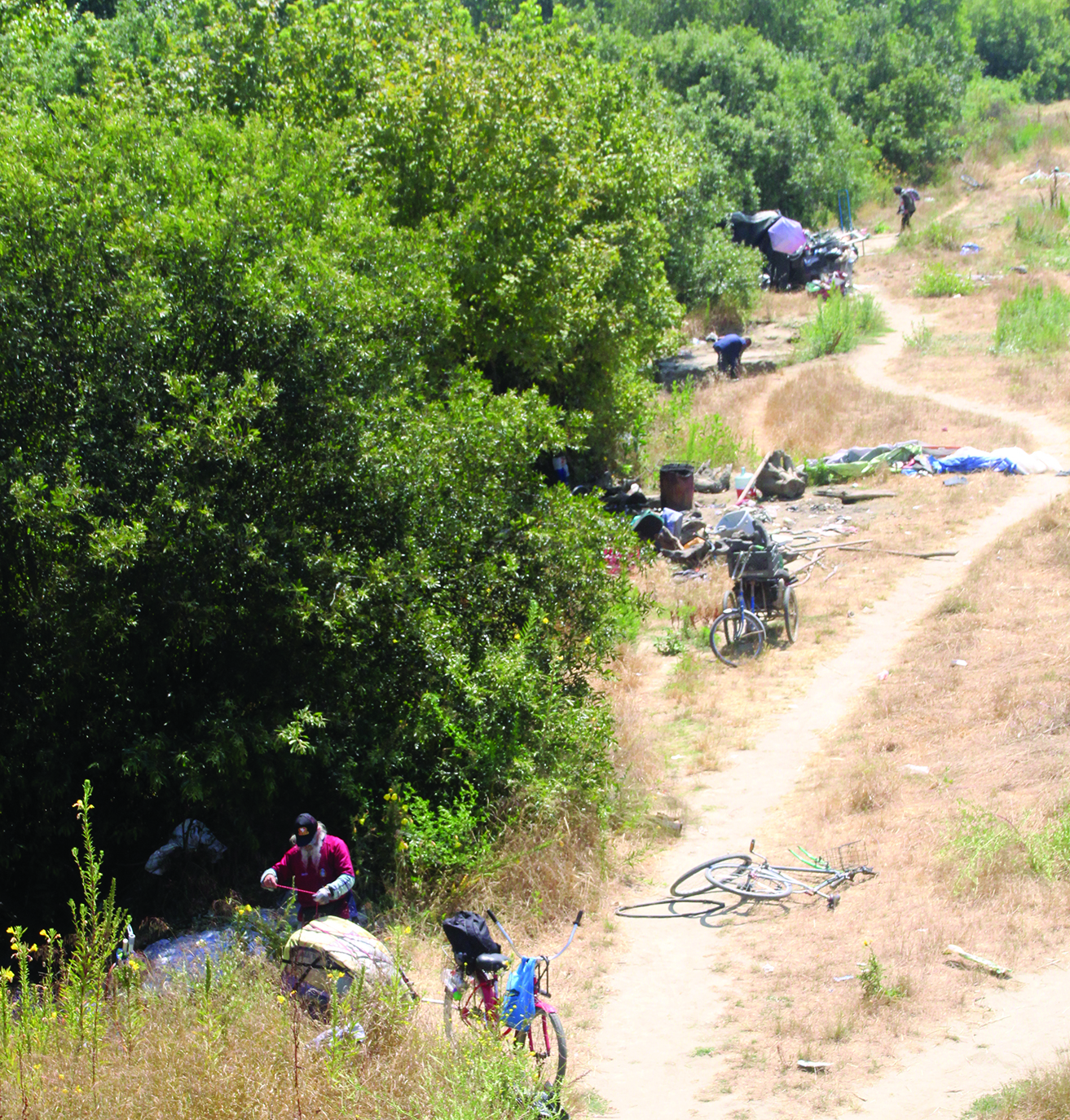 Image for display with article titled Watsonville Clearing Homeless Camps Along Pajaro River Levee
