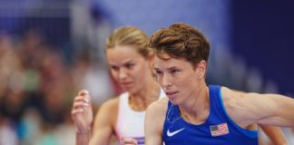 Nikki Hiltz Nikki finishes third in 1500 prelims