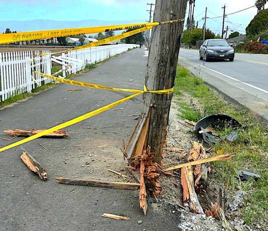 Photo story: Car smashes into utility pole