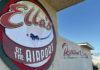 Sign for the restaurant Ella's at the Airport