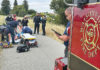 Police and paramedics at the scene of an accident