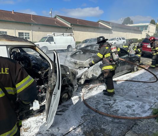 Fire destroys two vehicles