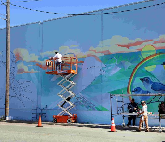 Hijos del Sol mural taking shape in Pajaro