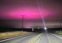 Why does the sky glow purple?