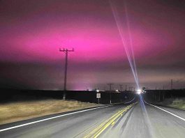 Why does the sky glow purple?