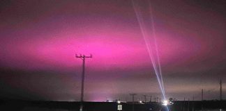 Why does the sky glow purple?