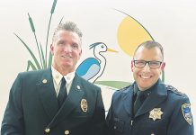 Watsonville Fire Chief Corey Schaefer (left) is joined by Watsonville’s new Police Chief, Brian Shab