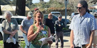 Phoenix Artemisa (center heds up a public meeting Feb. 28 at Pinto Lake City Park about a proposed Battery Energy Storage System on Minto Road in Watsonville.