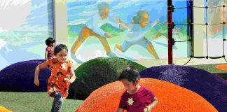 Children play at Pajaro Park during the renovation ceremony at the park.