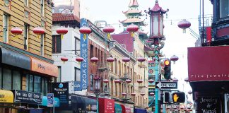 A view along Grant Street in San Francisco’s Chinatown.