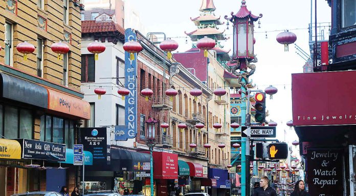 A view along Grant Street in San Francisco’s Chinatown.