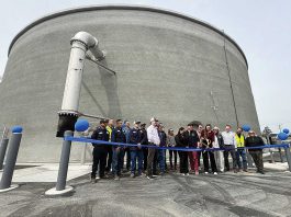 Great things in store for massive new water tank Watsonville Mayor Kristal Salcido (center with scissors) cuts the ribbon for the completion of a 2 million gallon water storage tank Monday on Burchell Avenue while joined by a cast of city officials.