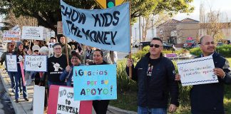 Protest of teacher layoffs continue Pajaro Valley Unified School District teachers and staff are joined by community supporters early Tuesday morning at The Towers in Watsonville to rally against teacher layoffs.