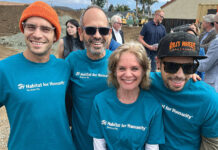 Jared (from left), Jon, Marty and Evan Fiorvich were local celebrities at the opening ceremony with the project being named after Evan.