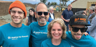 Jared (from left), Jon, Marty and Evan Fiorvich were local celebrities at the opening ceremony with the project being named after Evan.